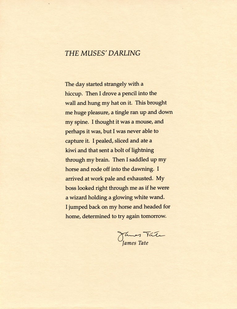 The Muses’ Darling. James Tate. [Pressed Wafer, 2000].