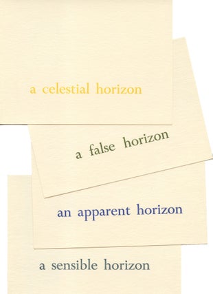 Four Horizons. Thomas A. Clark. Moschatel Press. 1980.