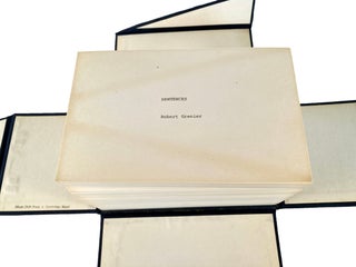Sentences. Robert Grenier. Whale Cloth Press. 1978.