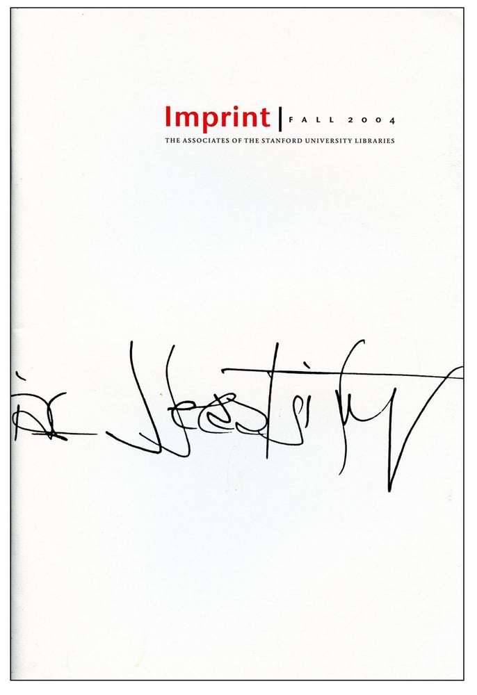 Imprint. Robert Grenier, Albert Gelpi. The Associates of the Stanford University Libraries. Fall 2004.