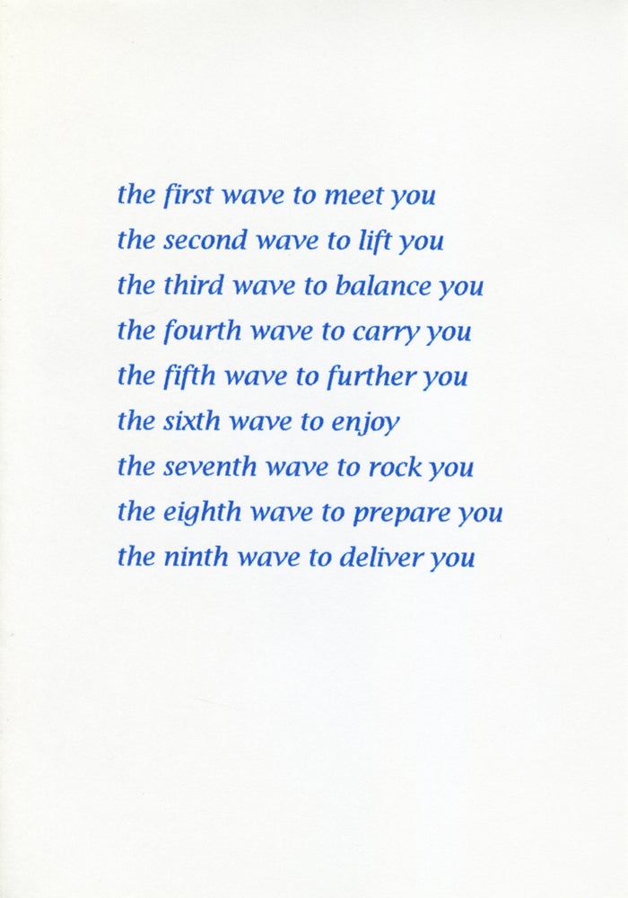 Nine Waves. Thomas A. Clark. Moschatel Press. 2000.