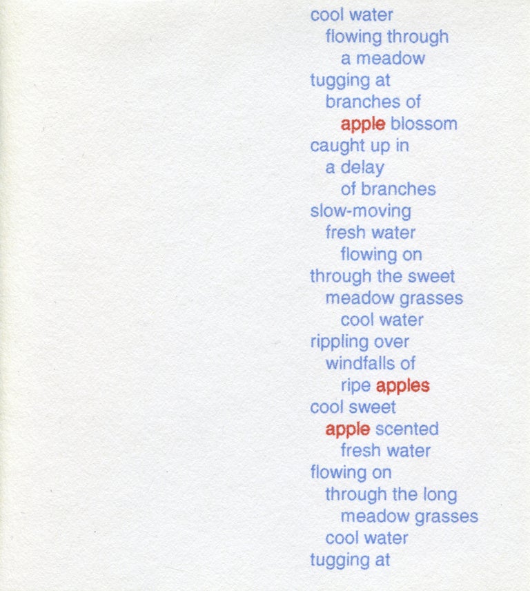 Apples (Cool water). Thomas A. Clark. Moschatel Press. 2003.