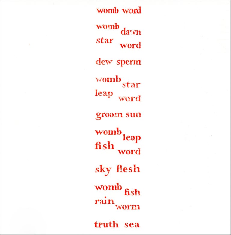 Womb Word. dsh, Dom Sylvester Houédard. [Openings Press]. 1992.