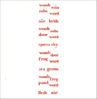 Womb Word. dsh, Dom Sylvester Houédard. [Openings Press]. 1992.