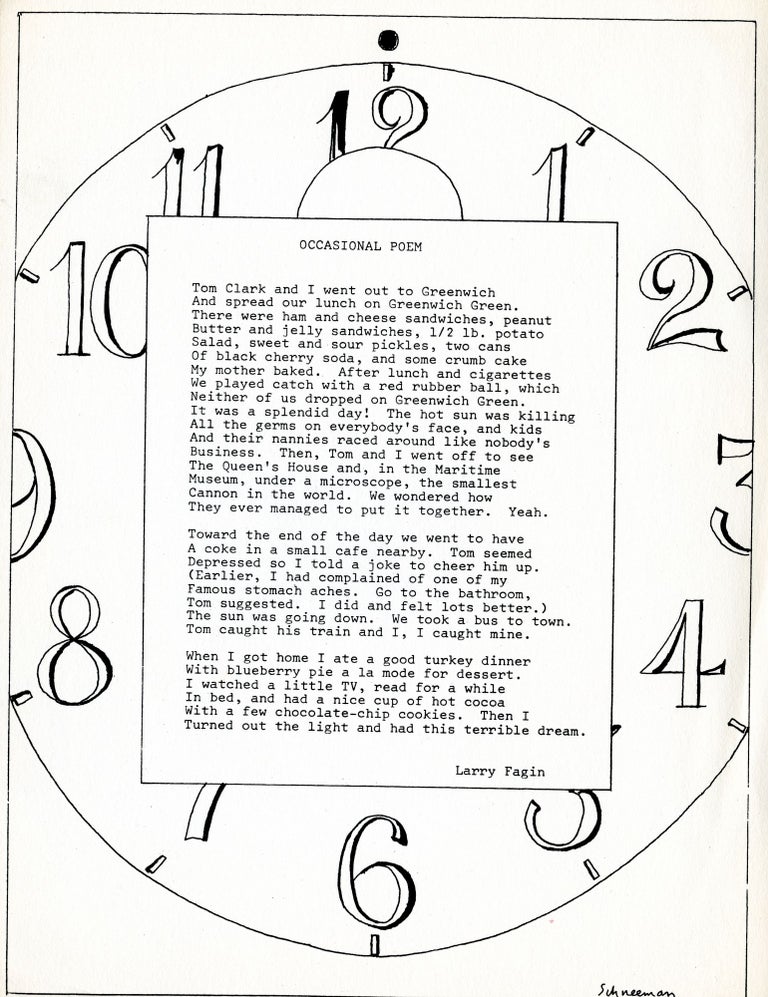 Occasional Poem. Larry Fagin. N.p. [1967].