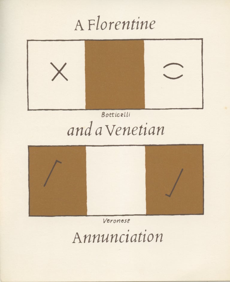 A Florentine and a Venetian Annunciation. Stephen Bann. Coracle Press. [1975].