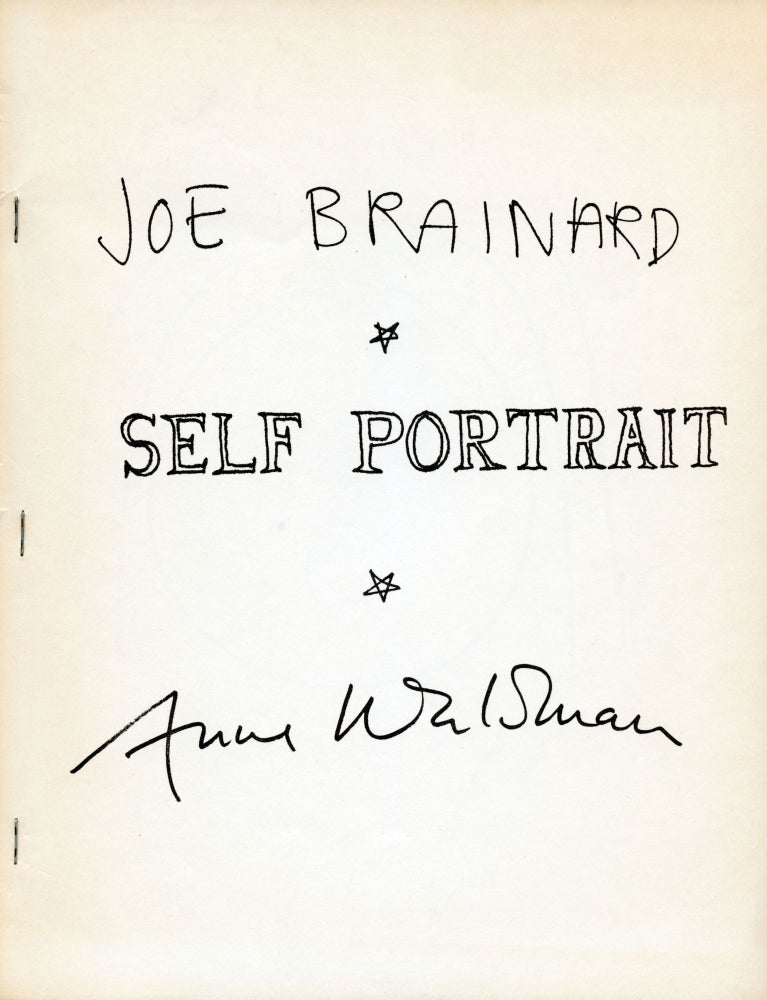 Self Portrait. Joe Brainard, Anne Waldman. Siamese Banana Press. 1972.