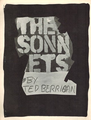 The Sonnets. Ted Berrigan, Joe.