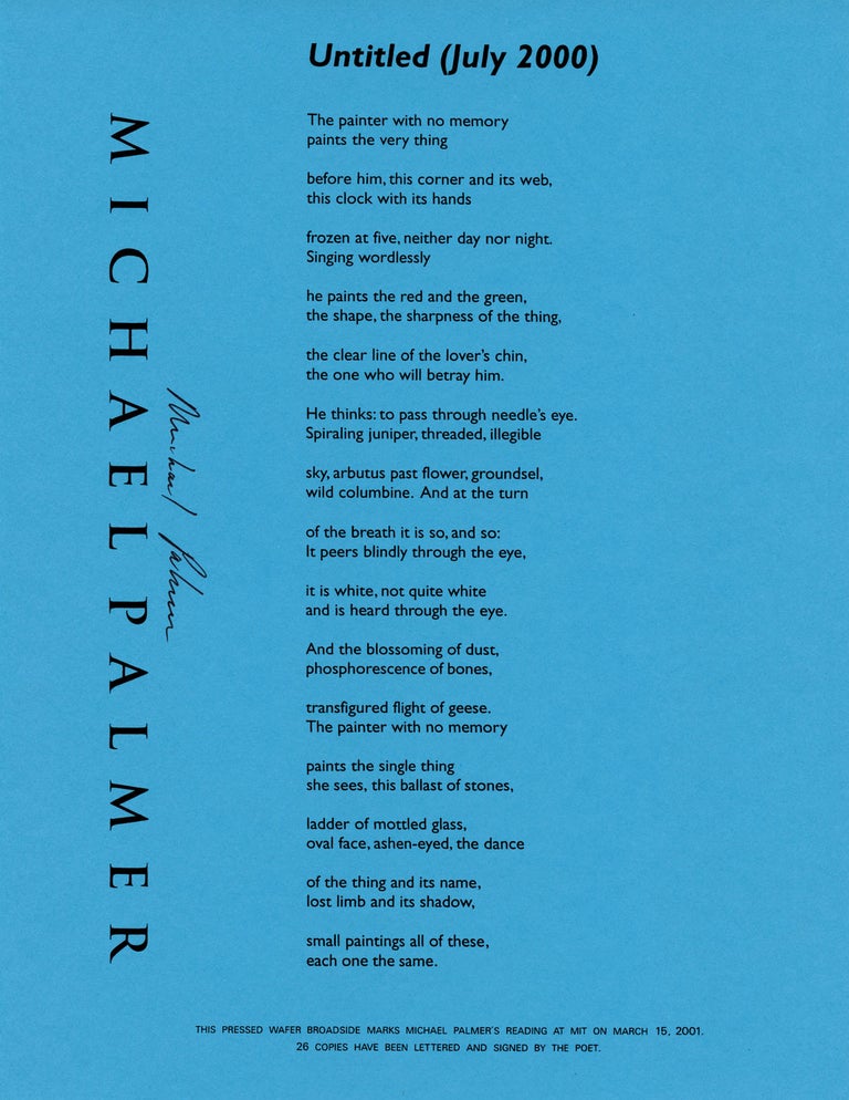 Untitled (July 2001). Michael Palmer. Pressed Wafer. 2001.