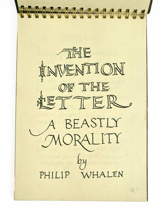 The Invention of the Letter. Philip Whalen. Carp and Whitefish Press. 1967.