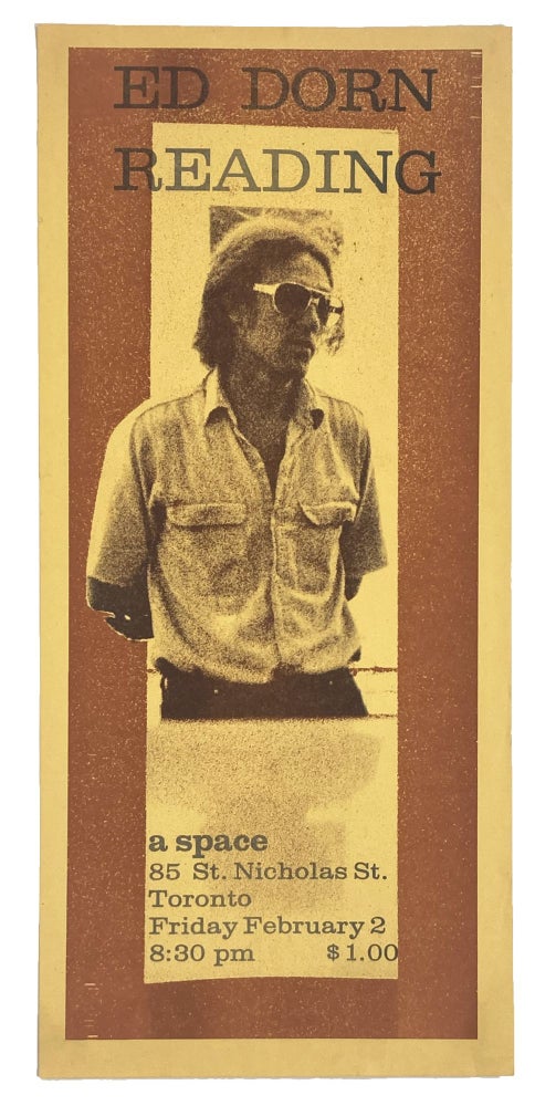 Ed Dorn Reading at A Space. Poetry Reading Poster Flyer. Ed Dorn. A Space. [1973].