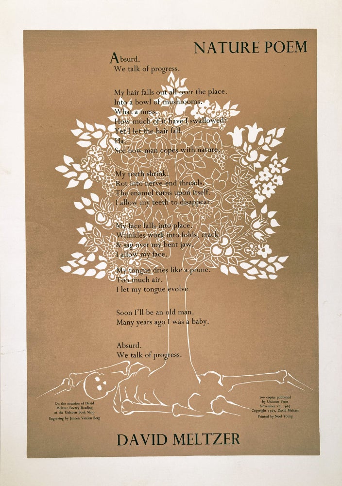 Nature Poem. David Meltzer. Unicorn Press. 1967.