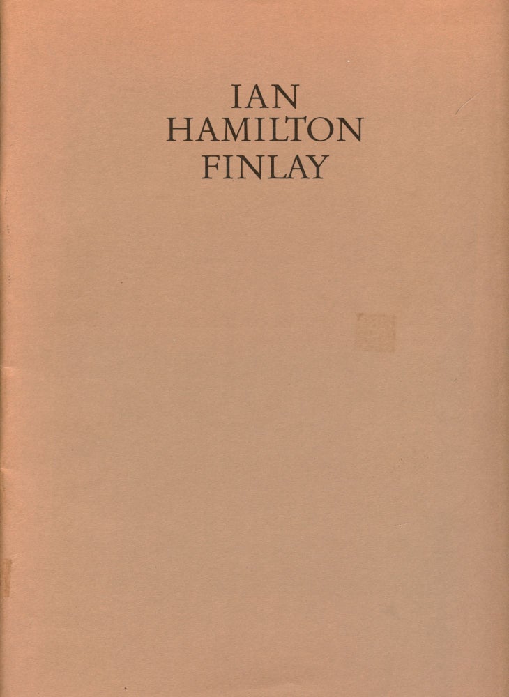[Ian Hamilton Finlay Biobibliography]. Pia . Ian Hamilton Finlay Simig, compiler. Frankfurter Kunstverein. 1991.
