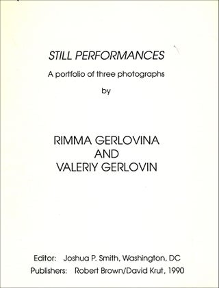 Still Performances: A Portfolio of Three Photographs [Prospectus]. Rimma Gerlovina, Valeriy Gerlovin. Robert Brown / David Krut. 1990.