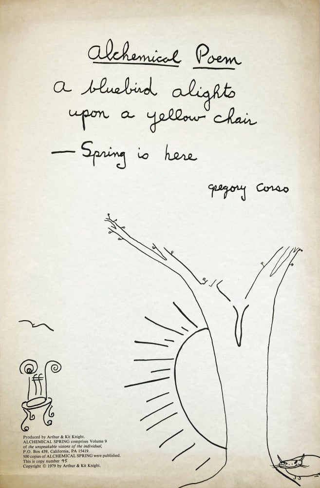 Alchemical Poem. Gregory Corso. Arthur & Kit Knight. 1979.