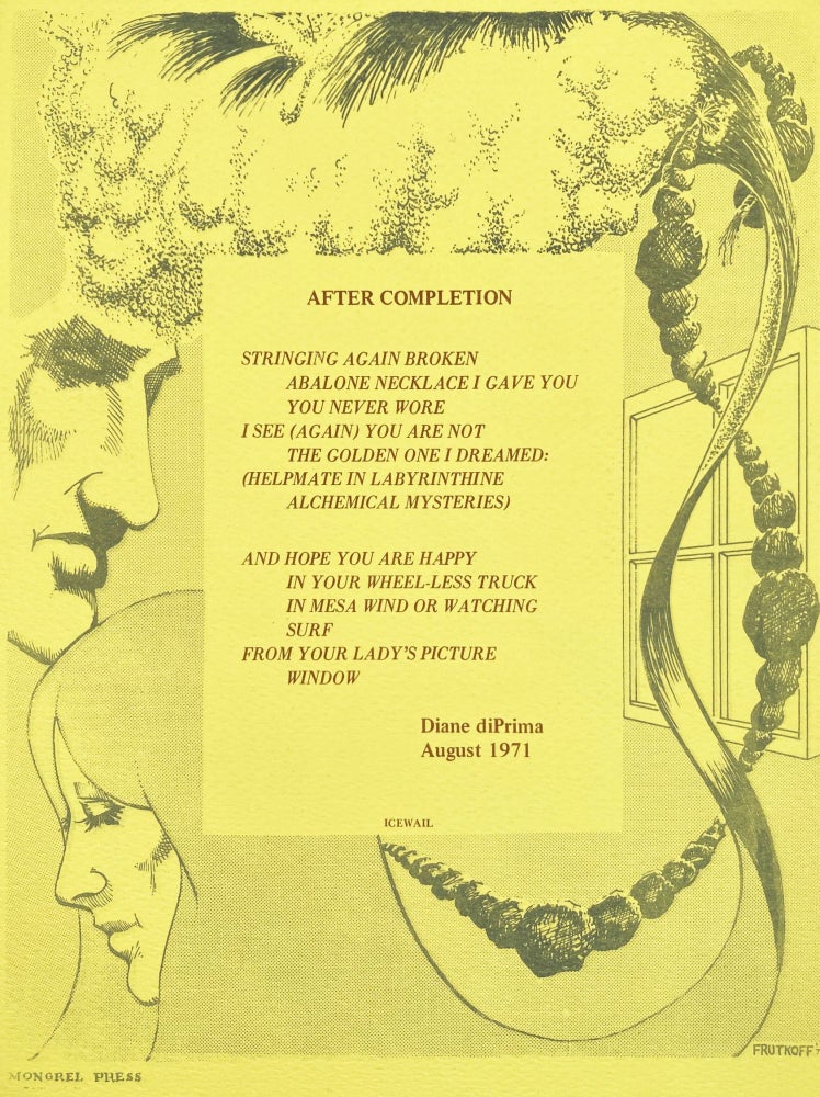 After Completion. Diane di Prima. Mongrel Press. c.1973.