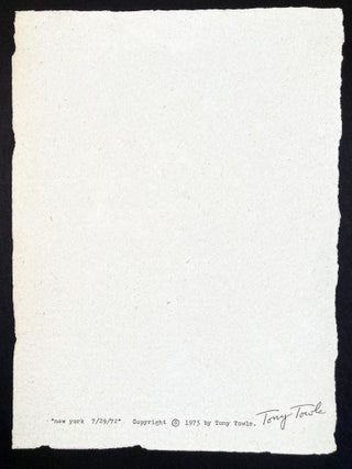 New York 7/29/72. Tony Towle. N.p. 1975.