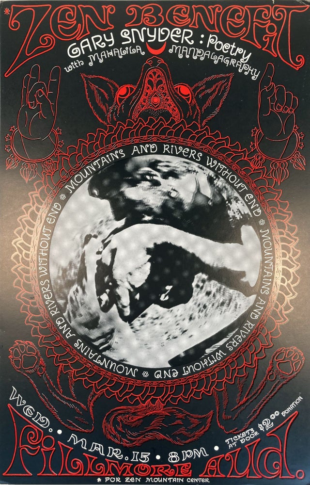 Zen Benefit. [Poster.]. Gary and Mahalila Snyder. Fillmore Auditorium. [1967].