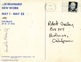 New Work May 1–May 22. Joe Brainard. Fischbach Gallery. [1971].