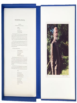 A Palpable Elysium: Photographs. Guy Davenport Basil Bunting, Aaron Siskind, Ezra Pound, Henry Miller, Paul Metcalf, Thomas Merton, James Laughlin, Robert Duncan, William Carlos Williams. Dim Gray Bar Press. 1997.
