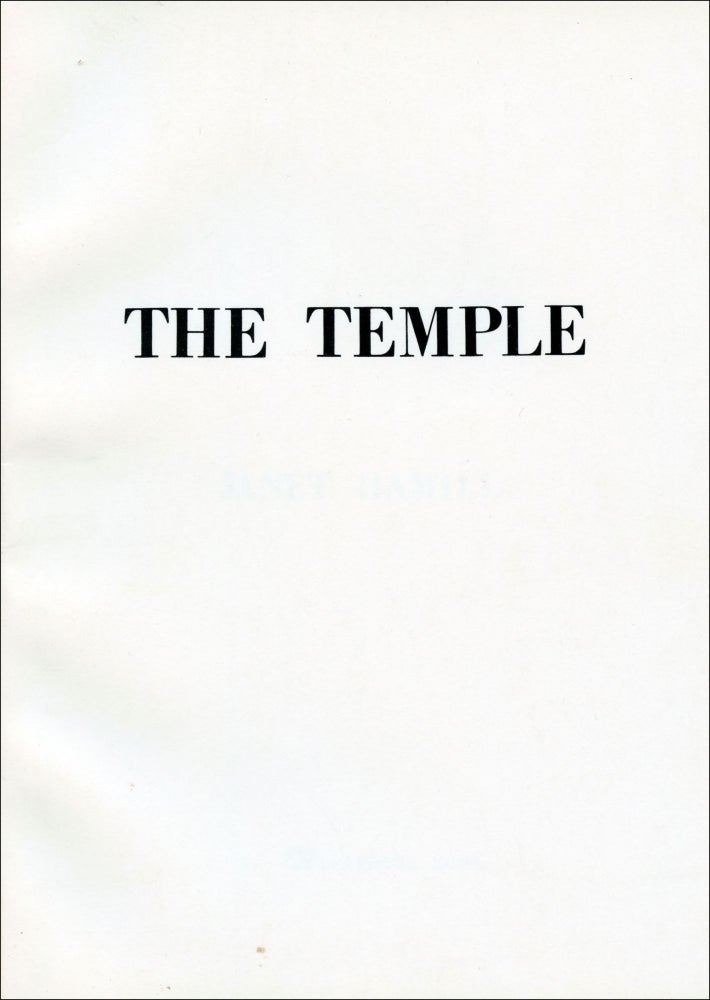 The Temple. Janet Hamill. Telephone Books. 1980.