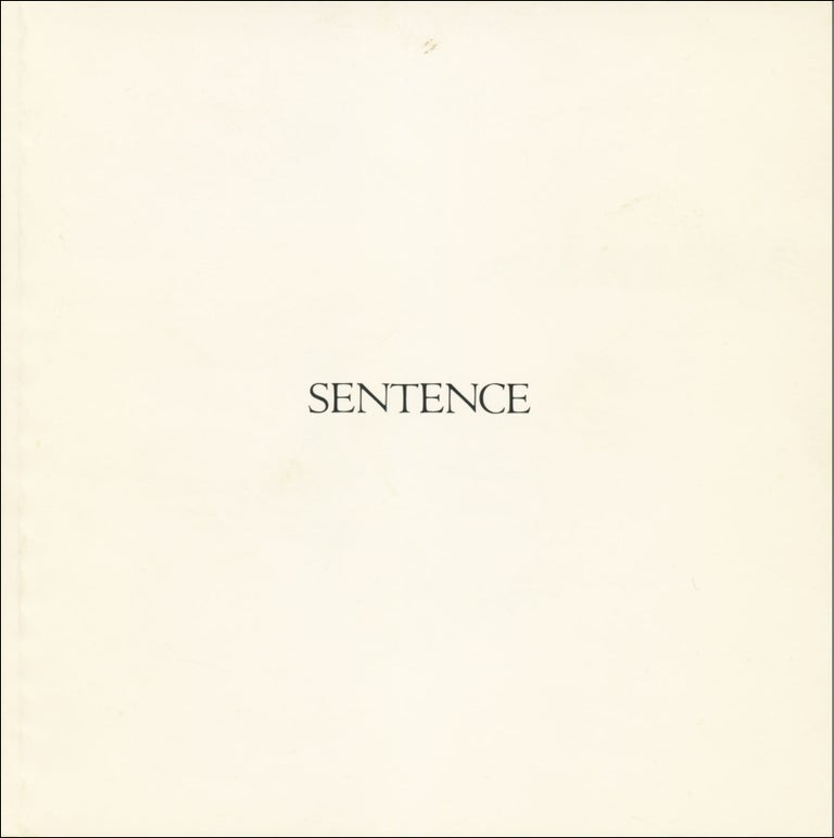 Sentence. Robert Kelly. Station Hill Press. 1980.