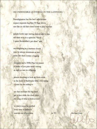 Pressed Wafer Portfolio. Bill Corbett, Bernadette Mayer, Clark Coolidge, Fanny Howe, Paul Auster, Michael Gizzi, Bill Berkson. Pressed Wafer. 1999–2000.