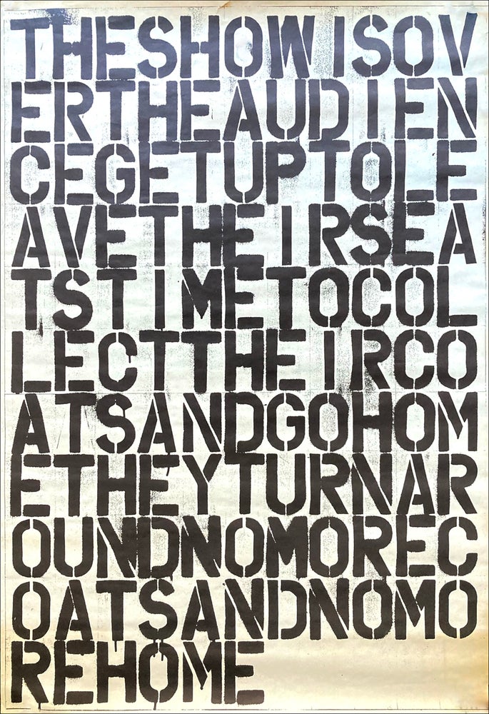 [The Show is Over]. Christoper Wool, Felix Gonzalez-Torres. [Printed Matter]. 1993.