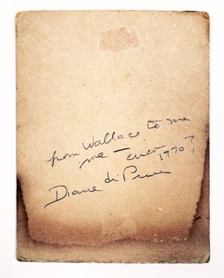 [Untitled photograph inscribed to Diane di Prima]. Wallace Berman. [c. 1970].
