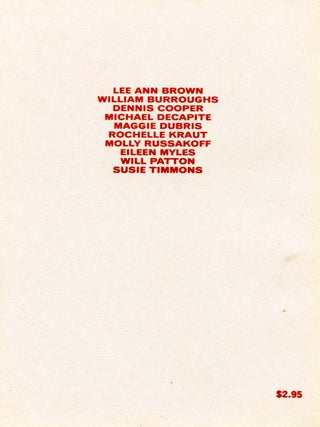 Cuz, nos. 1–3. 1988–1989. Richard Meyers, i. e. Richard Hell. The Poetry Project, Ltd.