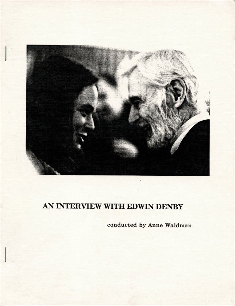 An Interview with Edwin Denby. Anne Waldman. Erudite Fangs. 1997.