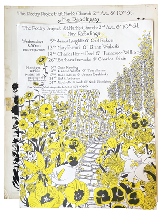 Posters from the Poetry Project at St. Mark's Church 1974–1975 Monthly Reading Series. Paula North. N.p. 1974–1975.