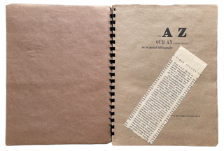 From A to Z: Our An (Collective Specifics) an im partial bibliography. Johanna Drucker. Chased Press. 1977.