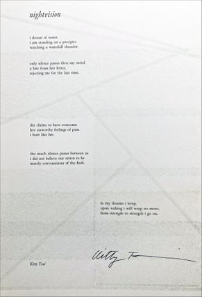 Women Writing Poetry in America: Poetry Broadsides by California Women Printers. Diane Middlebrook, Kathy Walkup. Matrix Press & The Center for Research on Women (Stanford University). 1982.