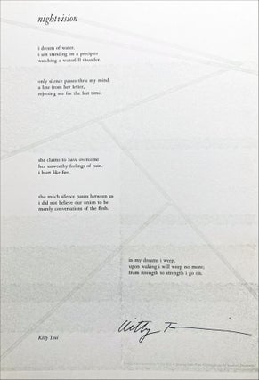 Women Writing Poetry in America: Poetry Broadsides by California Women Printers. Diane Middlebrook, Kathy Walkup. Matrix Press & The Center for Research on Women (Stanford University). 1982.