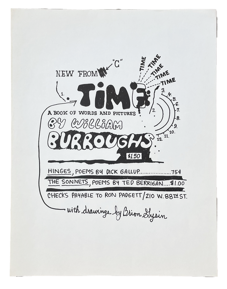 "New From "C" Time a Book of Words and Pictures by William Burroughs." William Burroughs, Brion Gysin. [1965].