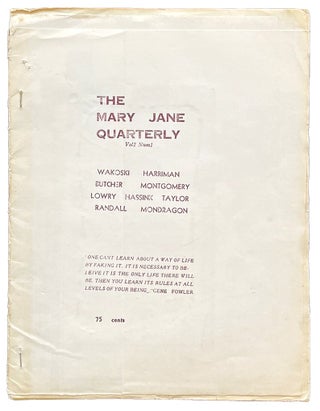 The Marrahwanna Quarterly]. The Mary Jane Quarterly, vol. 2, no. 1. 1966. d. a. levy.