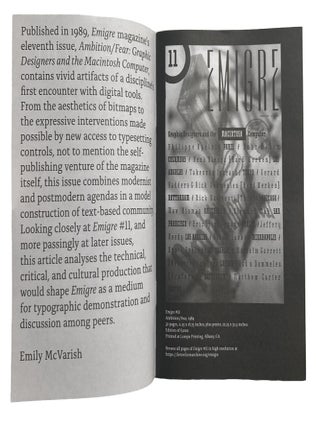 Inflection Point. Emily McVarish. Emigre, Inc. 2017.