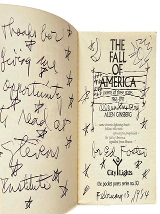 The Fall of America: Poems of These States, 1965–1971. Allen Ginsberg. City Lights Books. 1980.