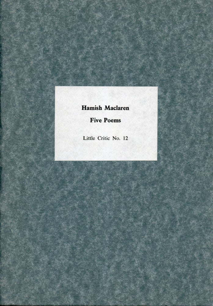 Five Poems. Hamish Maclaren. Coracle. 1998.