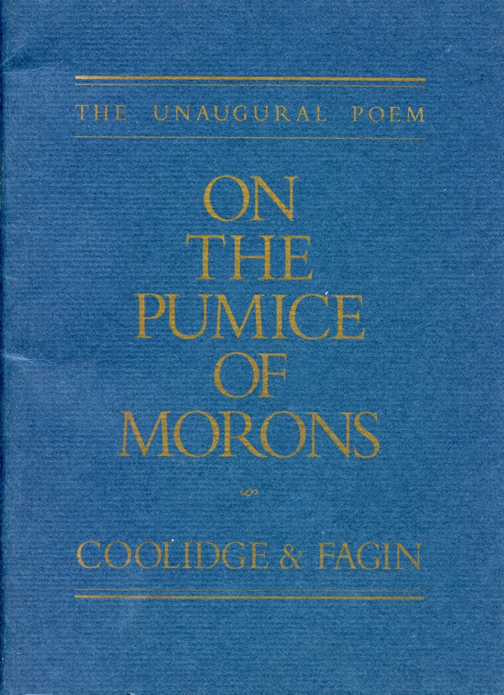 On the Pumice of Morons. Clark Coolidge, Larry Fagin. The Figures. 1993.