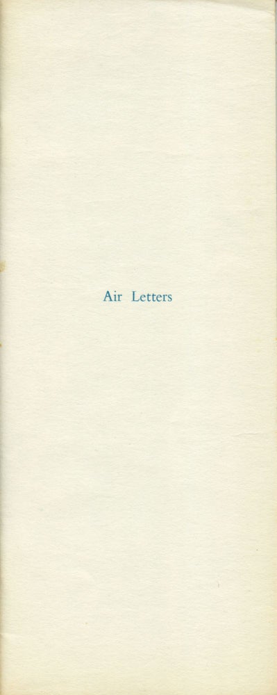 Air Letters. Ian Hamilton Finlay. Tarasque Press. 1968.