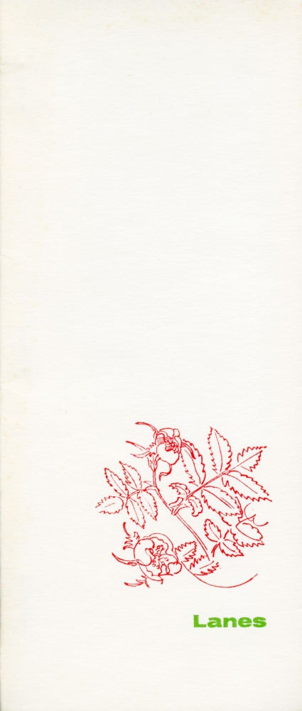 Lanes. Ian Hamilton Finlay. Wild Hawthorn Press. 1969.