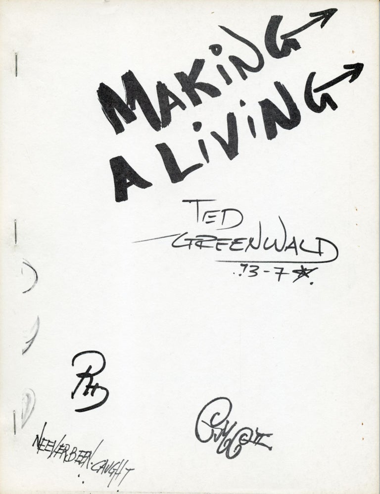 Making a Living. Ted Greenwald. Adventures in Poetry. 1973.